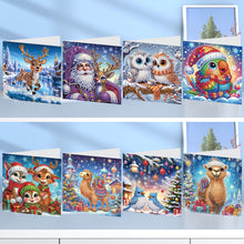 Load image into Gallery viewer, 8Pcs Christmas Diamond Painting Greeting Card Diamond Drawing Card for Friends
