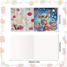 Load image into Gallery viewer, 8Pcs Christmas Diamond Painting Greeting Card Diamond Drawing Card for Friends
