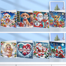 Load image into Gallery viewer, 8Pcs Christmas Diamond Painting Greeting Card Diamond Drawing Card for Friends
