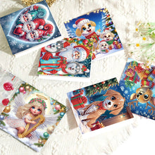 Load image into Gallery viewer, 8Pcs Christmas Diamond Painting Greeting Card Diamond Drawing Card for Friends
