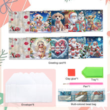 Load image into Gallery viewer, 8Pcs Christmas Diamond Painting Greeting Card Diamond Drawing Card for Friends
