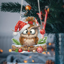 Load image into Gallery viewer, Acrylic Special Shape Christmas Owl DIY Diamond Painting Art Pendant Kit
