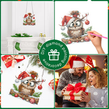 Load image into Gallery viewer, Acrylic Special Shape Christmas Owl DIY Diamond Painting Art Pendant Kit
