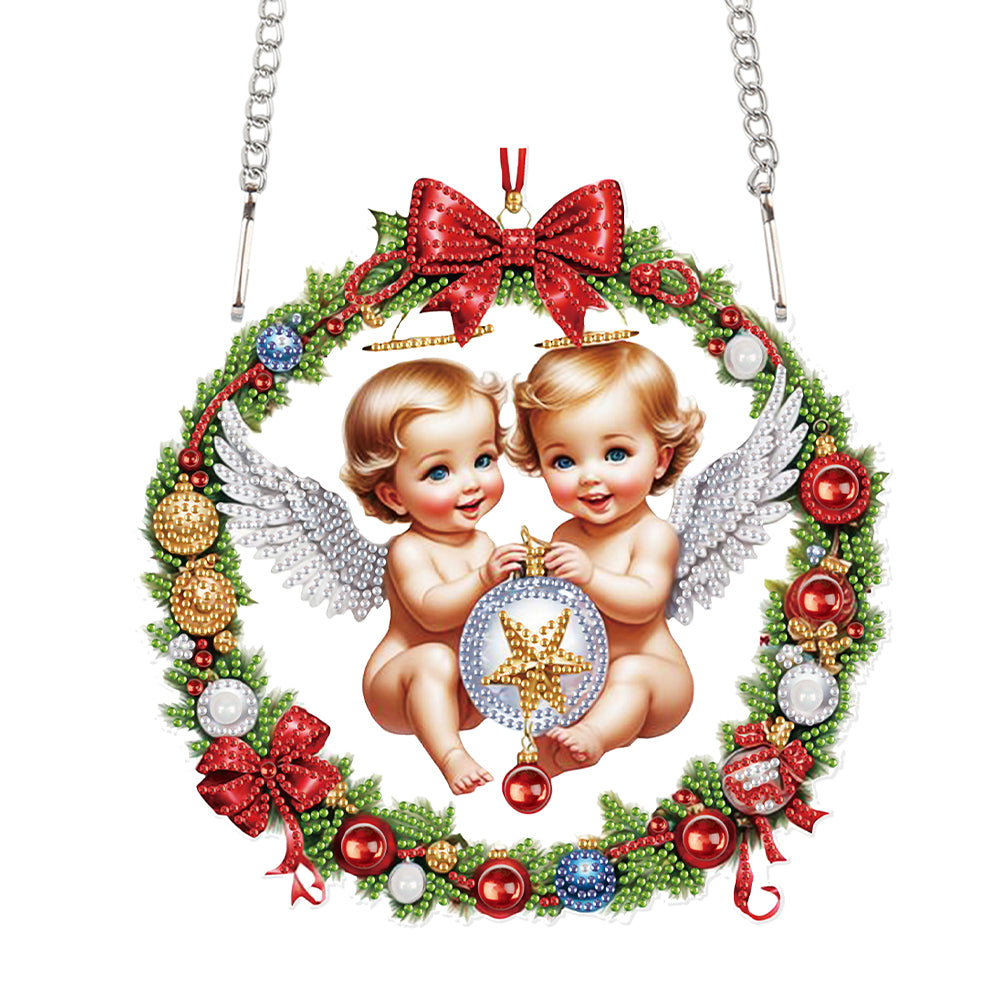Acrylic Special Shape Christmas Angel DIY Diamond Painting Art Pendant Kit