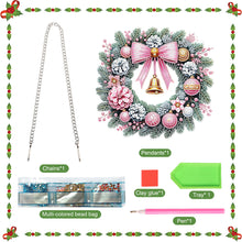 Load image into Gallery viewer, Acrylic Special Shape Christmas Wreath DIY Diamond Painting Art Pendant Kit
