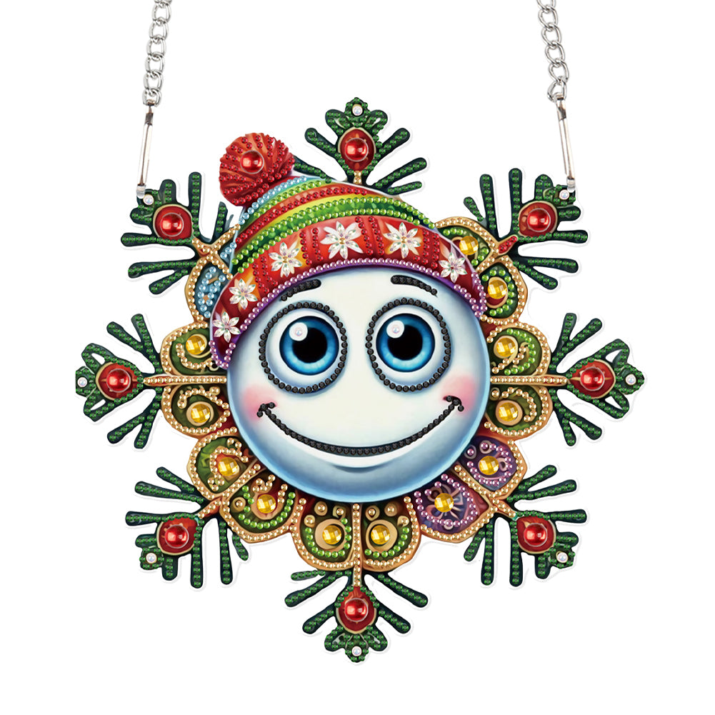 Acrylic Special Shape Christmas Snowflake DIY Diamond Painting Art Pendant Kit