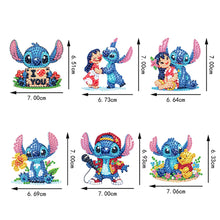 Load image into Gallery viewer, 6Pcs Double Sided Christmas Mickey Minnie Diamond Art Keyring for Party Supplies
