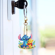 Load image into Gallery viewer, 6Pcs Double Sided Christmas Mickey Minnie Diamond Art Keyring for Party Supplies
