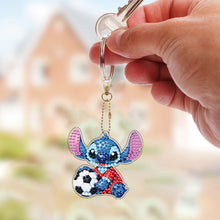 Load image into Gallery viewer, 6Pcs Double Sided Christmas Mickey Minnie Diamond Art Keyring for Party Supplies
