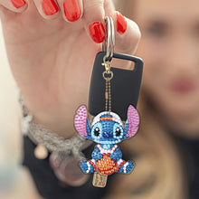 Load image into Gallery viewer, 6Pcs Double Sided Christmas Mickey Minnie Diamond Art Keyring for Party Supplies
