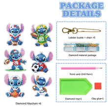 Load image into Gallery viewer, 6Pcs Double Sided Christmas Mickey Minnie Diamond Art Keyring for Party Supplies
