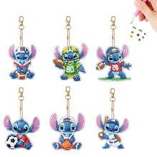 Load image into Gallery viewer, 6Pcs Double Sided Christmas Mickey Minnie Diamond Art Keyring for Party Supplies
