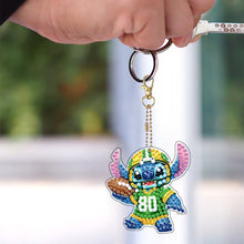 Load image into Gallery viewer, 6Pcs Double Sided Christmas Mickey Minnie Diamond Art Keyring for Party Supplies
