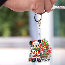 Load image into Gallery viewer, 6Pcs Double Sided Christmas Mickey Minnie Diamond Art Keyring for Party Supplies
