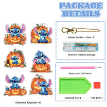 Load image into Gallery viewer, 6Pcs Double Sided Christmas Mickey Minnie Diamond Art Keyring for Party Supplies
