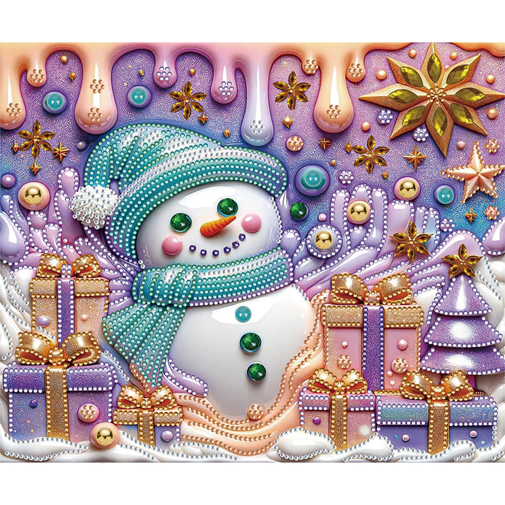 Diamond Painting - Partial Special Shaped - Christmas snowman (30*35CM)