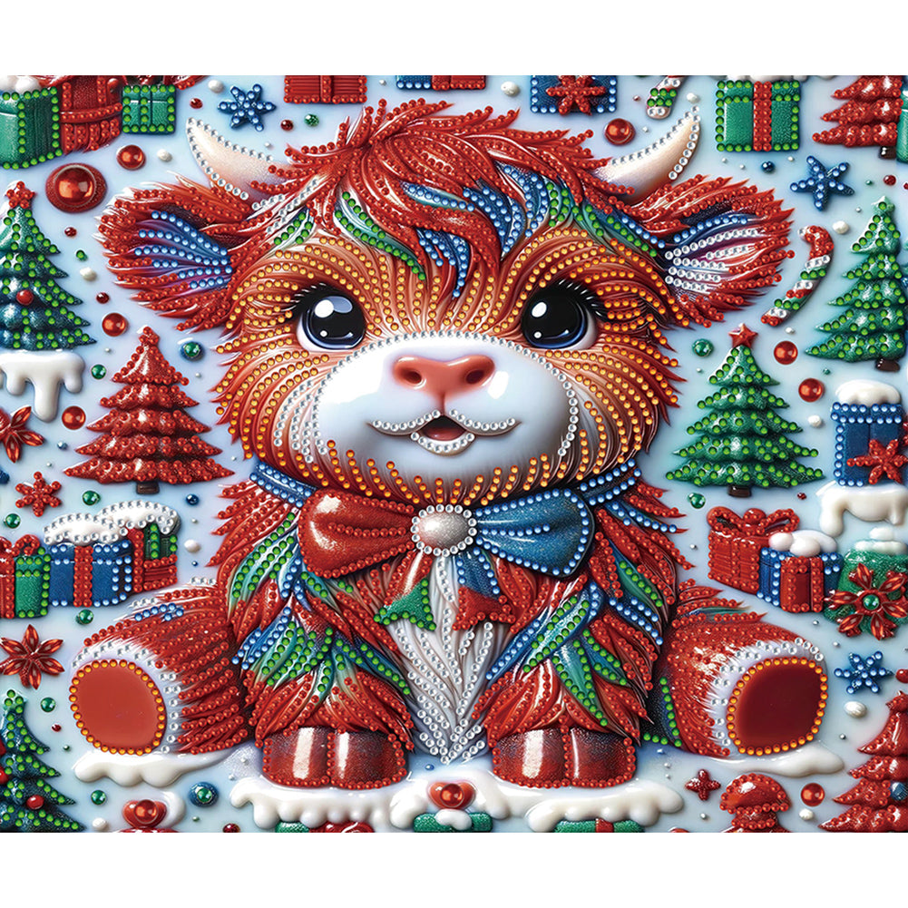 Diamond Painting - Partial Special Shaped - Christmas yak (30*35CM)