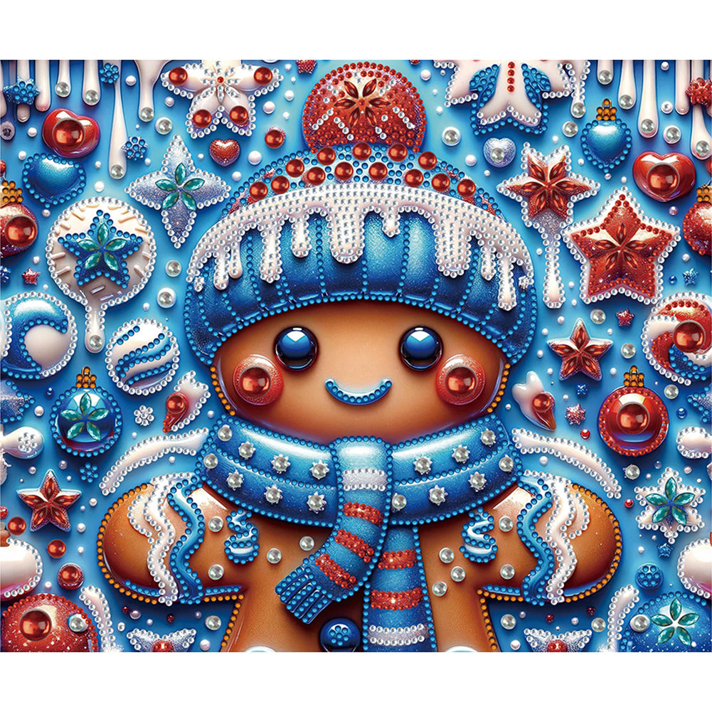 Diamond Painting - Partial Special Shaped - Christmas cookie man (30*35CM)