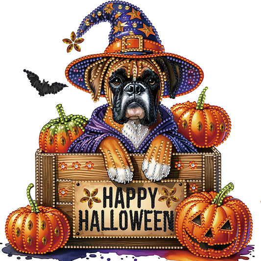 Diamond Painting - Partial Special Shaped - Halloween pug (30*30CM)