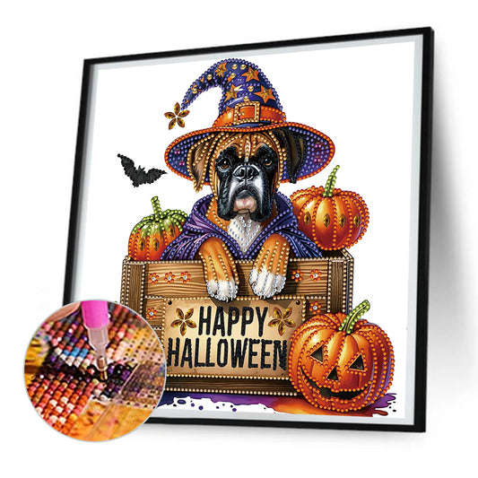 Diamond Painting - Partial Special Shaped - Halloween pug (30*30CM)