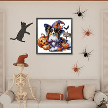 Load image into Gallery viewer, Diamond Painting - Partial Special Shaped - Halloween border collie (30*30CM)
