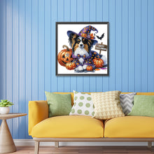 Load image into Gallery viewer, Diamond Painting - Partial Special Shaped - Halloween border collie (30*30CM)
