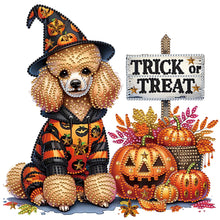 Load image into Gallery viewer, Diamond Painting - Partial Special Shaped - Halloween poodle (30*30CM)
