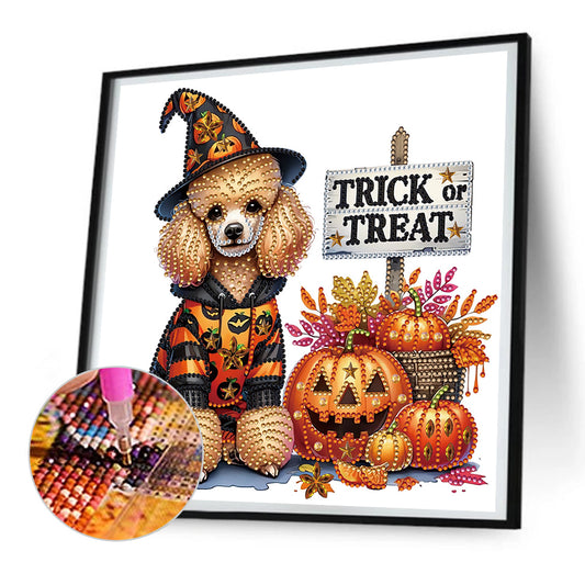 Diamond Painting - Partial Special Shaped - Halloween poodle (30*30CM)