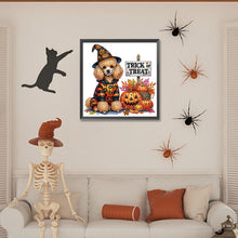 Load image into Gallery viewer, Diamond Painting - Partial Special Shaped - Halloween poodle (30*30CM)
