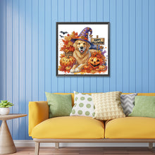 Load image into Gallery viewer, Diamond Painting - Partial Special Shaped - Halloween golden retriever (30*30CM)
