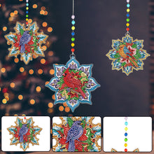Load image into Gallery viewer, 3Pcs Christmas Theme Diamond Painting Suncatcher Hanging Decor for Kid DIY Craft
