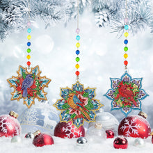 Load image into Gallery viewer, 3Pcs Christmas Theme Diamond Painting Suncatcher Hanging Decor for Kid DIY Craft
