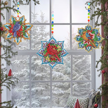 Load image into Gallery viewer, 3Pcs Christmas Theme Diamond Painting Suncatcher Hanging Decor for Kid DIY Craft
