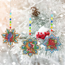Load image into Gallery viewer, 3Pcs Christmas Theme Diamond Painting Suncatcher Hanging Decor for Kid DIY Craft
