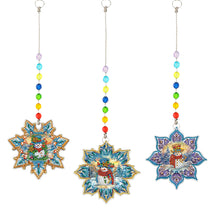 Load image into Gallery viewer, 3Pcs Christmas Theme Diamond Painting Suncatcher Hanging Decor for Kid DIY Craft
