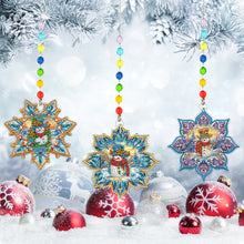 Load image into Gallery viewer, 3Pcs Christmas Theme Diamond Painting Suncatcher Hanging Decor for Kid DIY Craft
