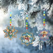 Load image into Gallery viewer, 3Pcs Christmas Theme Diamond Painting Suncatcher Hanging Decor for Kid DIY Craft
