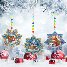 Load image into Gallery viewer, 3Pcs Christmas Theme Diamond Painting Suncatcher Hanging Decor for Kid DIY Craft
