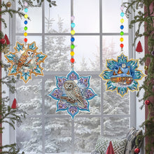 Load image into Gallery viewer, 3Pcs Christmas Theme Diamond Painting Suncatcher Hanging Decor for Kid DIY Craft

