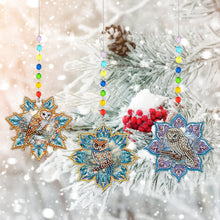 Load image into Gallery viewer, 3Pcs Christmas Theme Diamond Painting Suncatcher Hanging Decor for Kid DIY Craft
