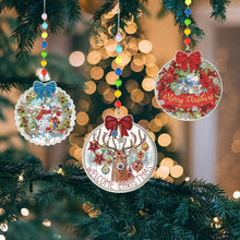 Load image into Gallery viewer, 3Pcs Christmas Theme Diamond Painting Suncatcher Hanging Decor for Kid DIY Craft
