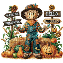 Load image into Gallery viewer, 4Pcs Partial Special Diamond Painting Set - Pumpkin scarecrow cross lavender (40*40CM)
