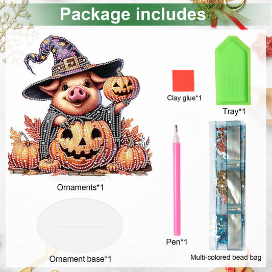 Halloween Special Shape Pumpkin Pig Diamond Painting Desktop Ornaments