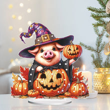 Load image into Gallery viewer, Halloween Special Shape Pumpkin Pig Diamond Painting Desktop Ornaments
