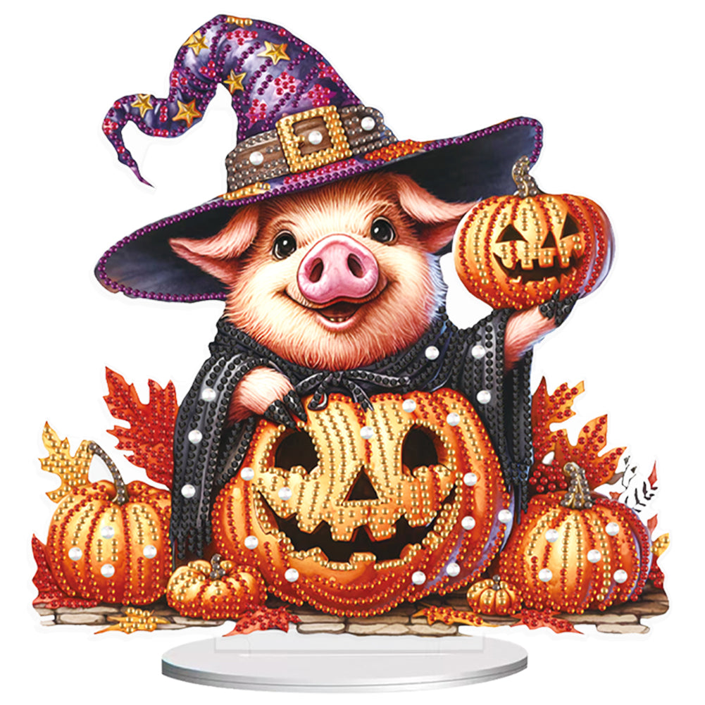 Halloween Special Shape Pumpkin Pig Diamond Painting Desktop Ornaments
