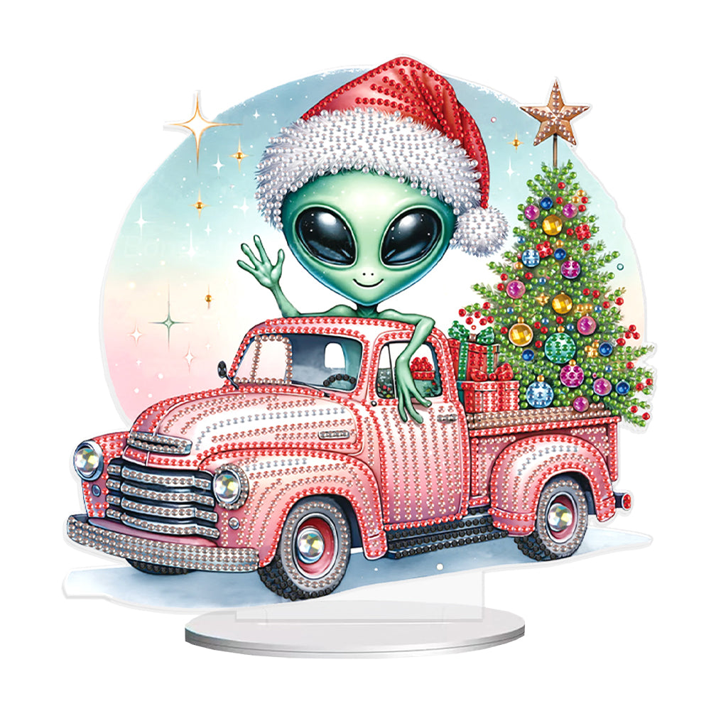 Special Shape Christmas Alien Diamond Painting Desktop Ornaments for Home Office