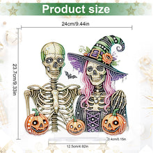 Load image into Gallery viewer, Halloween Special Shape Skeleton Witch Diamond Painting Desktop Ornaments
