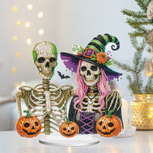 Load image into Gallery viewer, Halloween Special Shape Skeleton Witch Diamond Painting Desktop Ornaments
