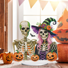 Load image into Gallery viewer, Halloween Special Shape Skeleton Witch Diamond Painting Desktop Ornaments
