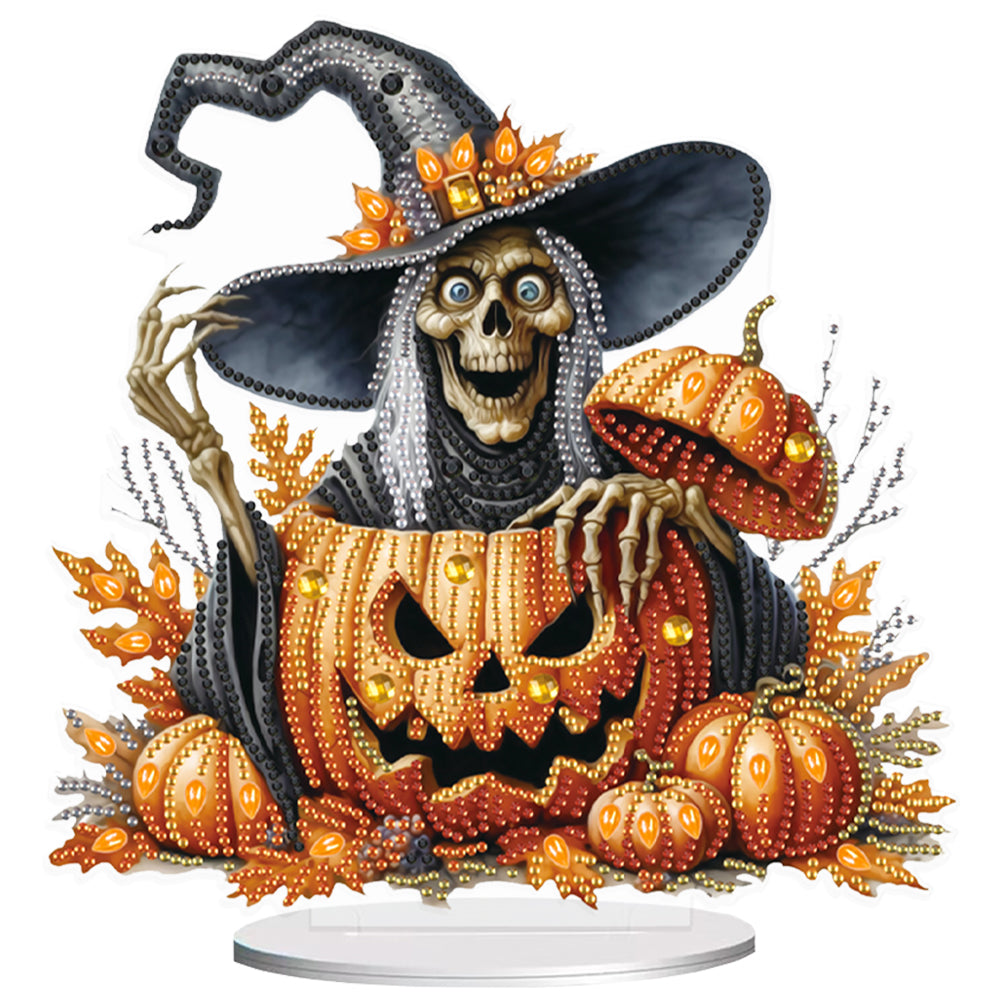 Halloween Special Shape Skeleton Witch Diamond Painting Desktop Ornaments